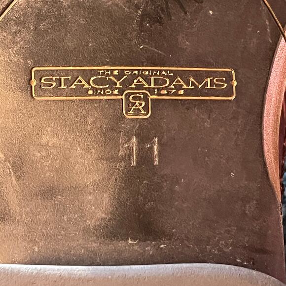 Stacy Adams Croc Embossed Slip On Mens Dress Shoes Size 11 brown Leather Loafers - Picture 13 of 14